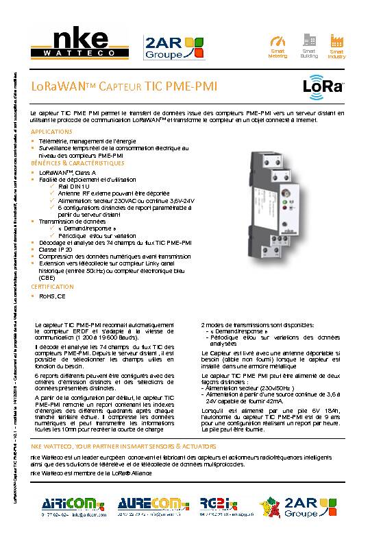 [PDF] capteur TIC PME-PMI - Telereleve Energies