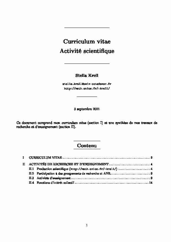 [PDF] Curriculum vitae Activité scienti que - Laboratoire JA Dieudonné