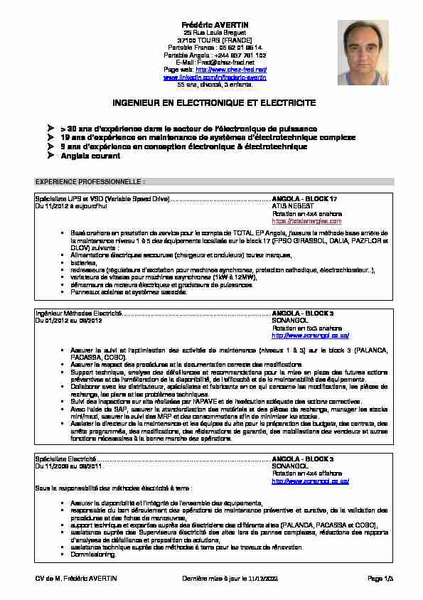[PDF] INGENIEUR EN ELECTRONIQUE ET ELECTRICITE - Chez Fred