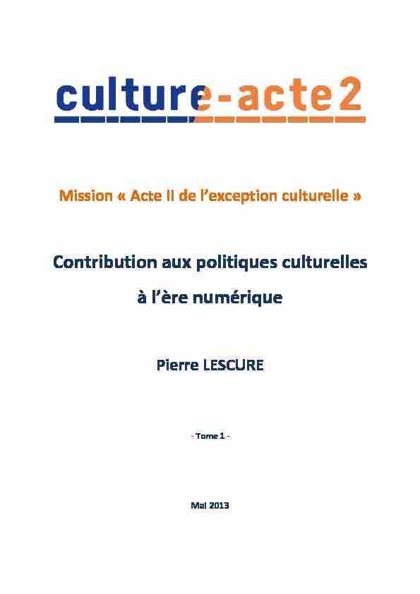 Mission « Acte II de lexception culturelle