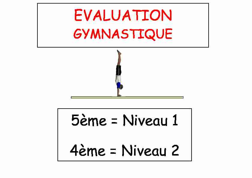 [PDF] EVALUATION 5ème = Niveau 1 4ème = Niveau 2