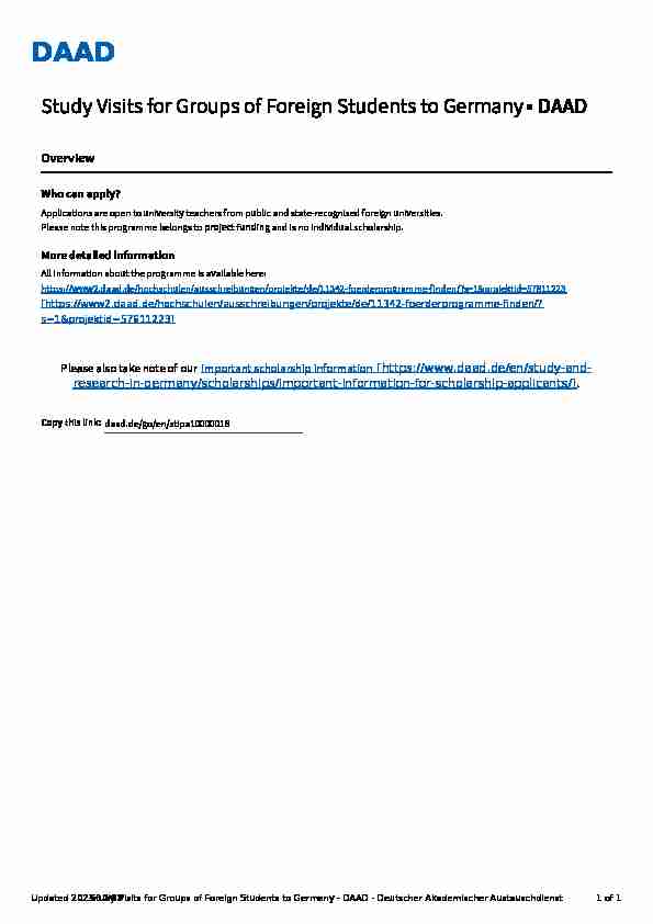 Scholarship Database - DAAD - Deutscher Akademischer