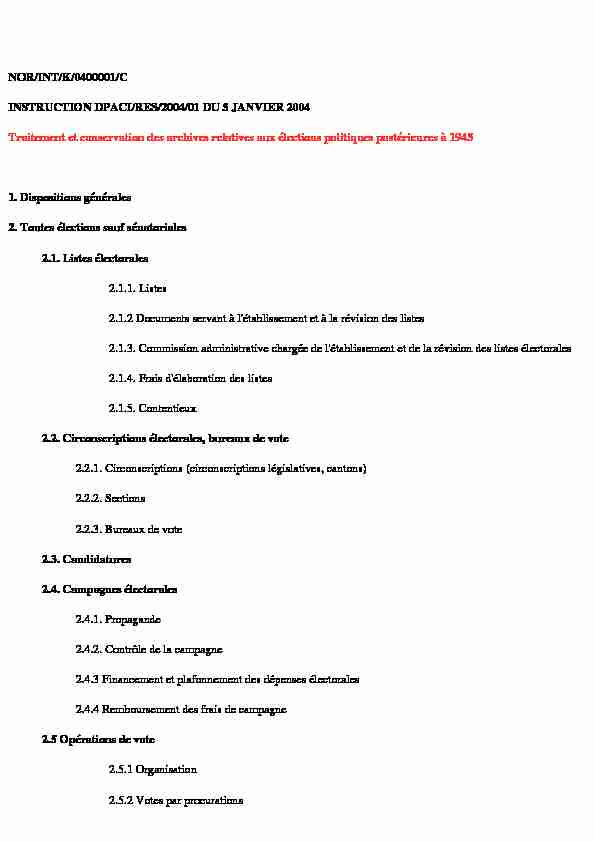 [PDF] NOR/INT/K/0400001/C INSTRUCTION DPACI/RES/2004/01 DU 5
