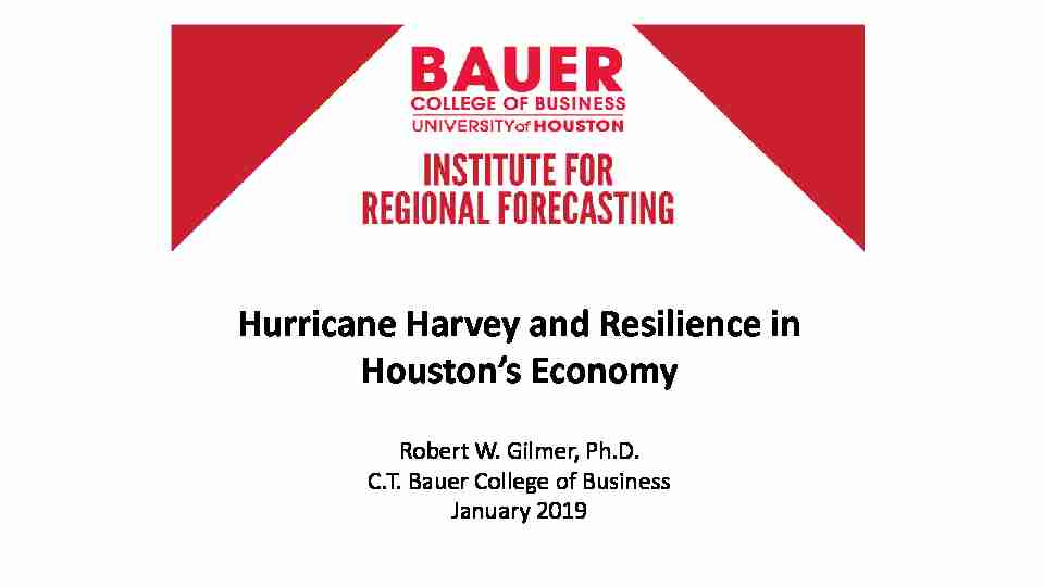 Hurricane Harvey and Resilience in Houstons Economy