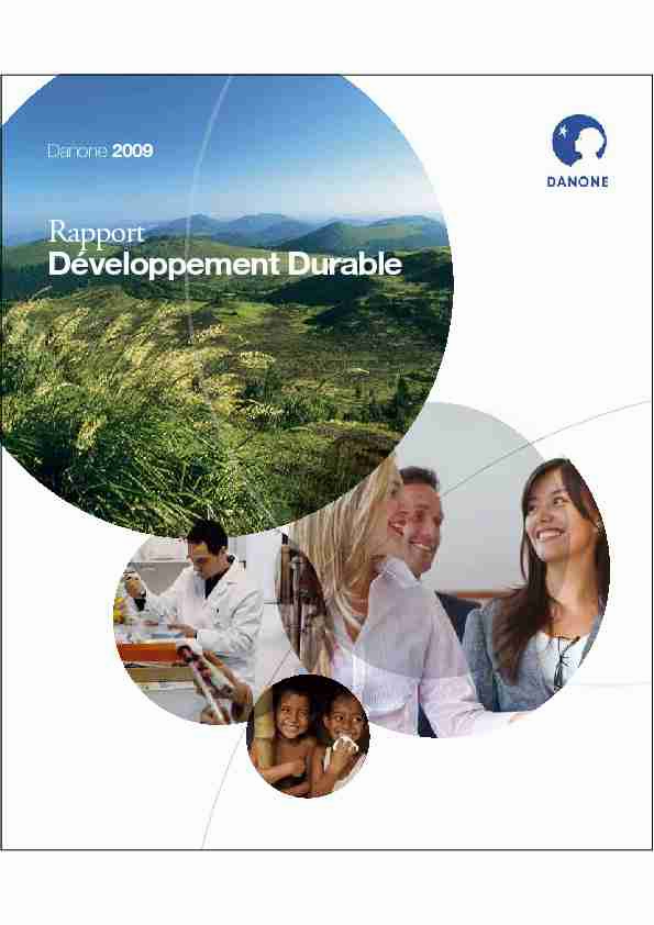 Danone 2009 - Rapport Développement Durable