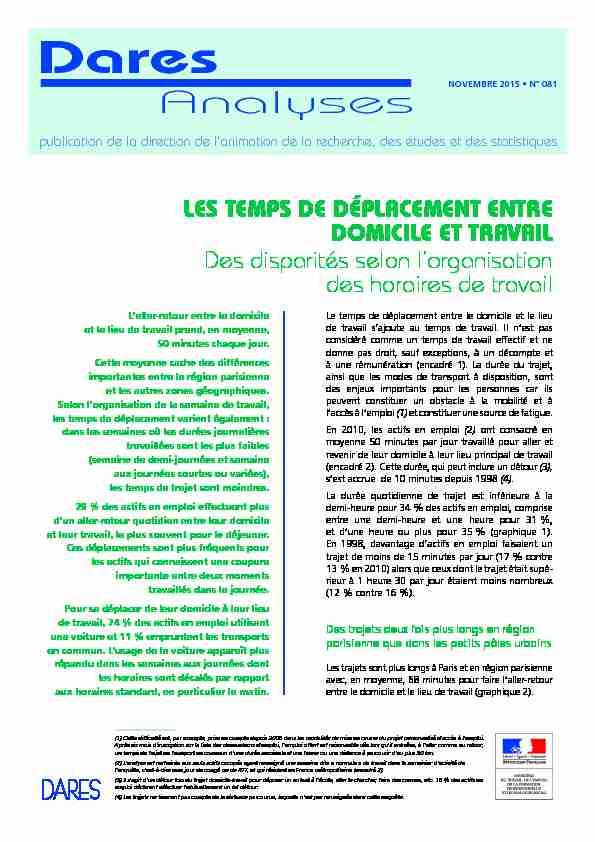 [PDF] Analyses - Dares - Ministère du Travail