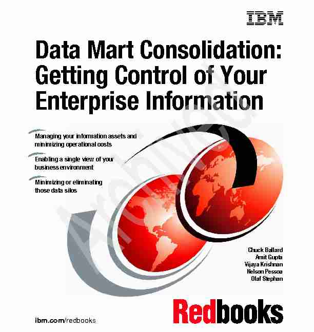 Data Mart Consolidation: - Getting Control of Your Enterprise