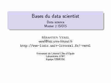 [PDF] Bases du data scientist - Data science Master 2 ISIDIS - LISIC