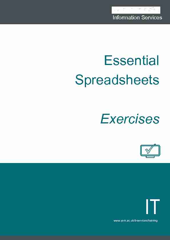 [PDF] Essential Spreadsheets Exercises - University of York