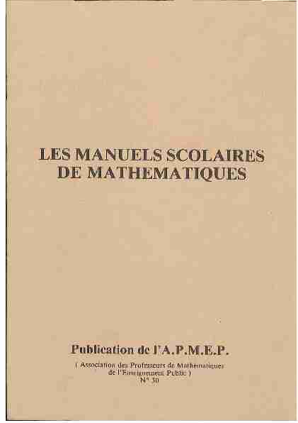[PDF] Les manuels scolaires de mathématique