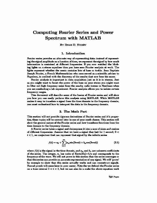 [PDF] Fourier series in MATLAB