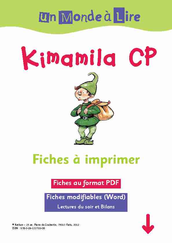 [PDF] Kimamila CP, Fiches à imprimer