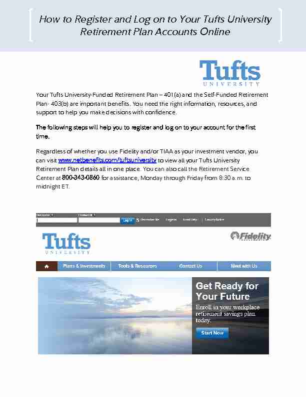 [PDF] How to Register and Log on to Your Tufts University Retirement Plan