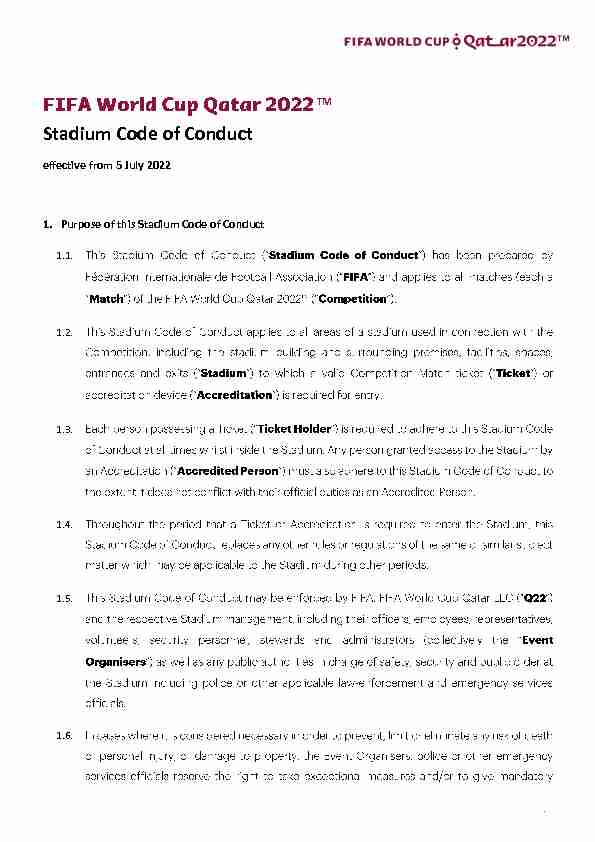 [PDF] Stadium Code of Conduct - FIFA