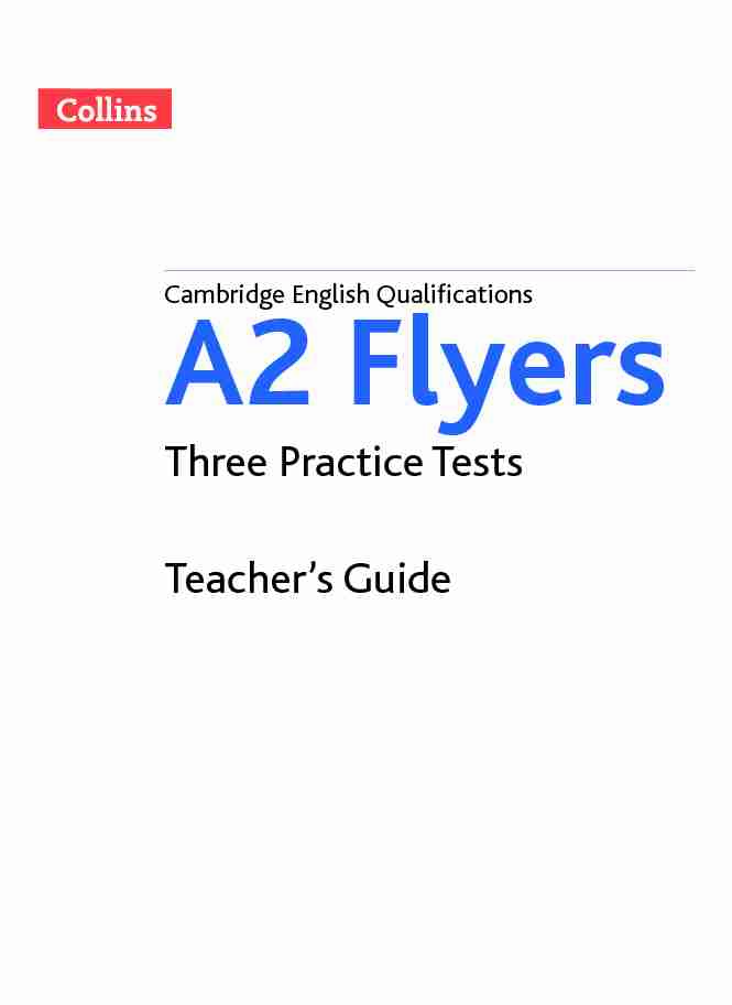 Three Practice Tests Teachers Guide