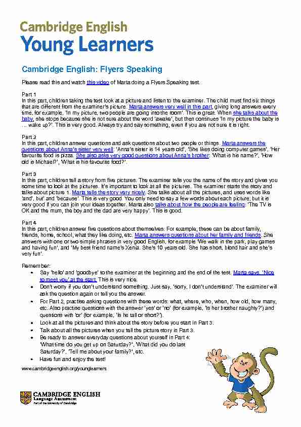 Flyers Speaking - Cambridge English