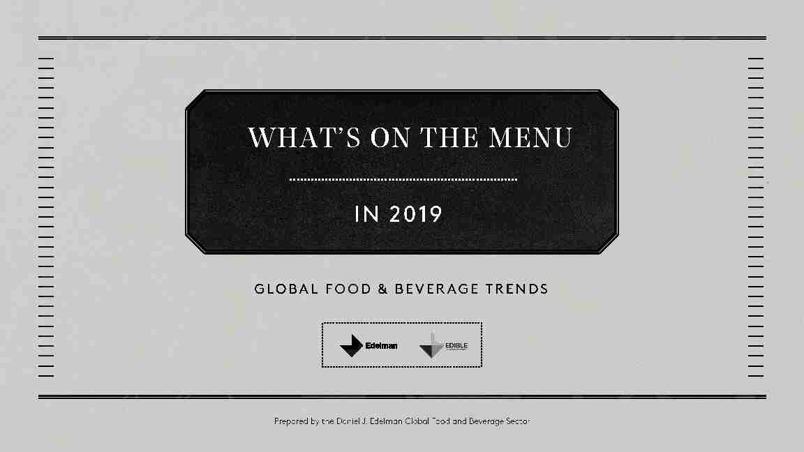 [PDF] 2019 Global Food and Beverage Trends - Edelman