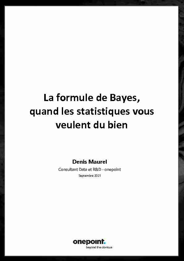 [PDF] La formule de Bayes quand les statistiques vous veulent du bien