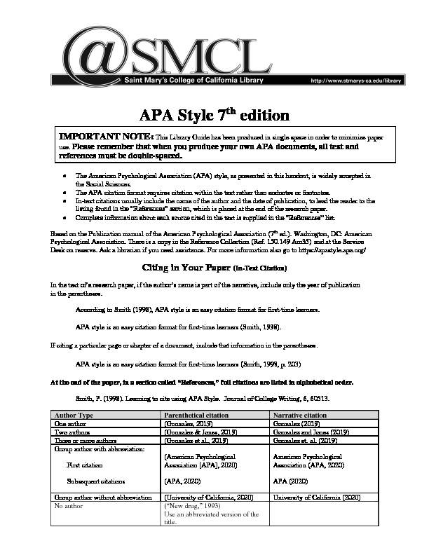 [PDF] APA Style 7th edition