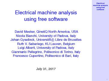 Electrical machine analysis using free software