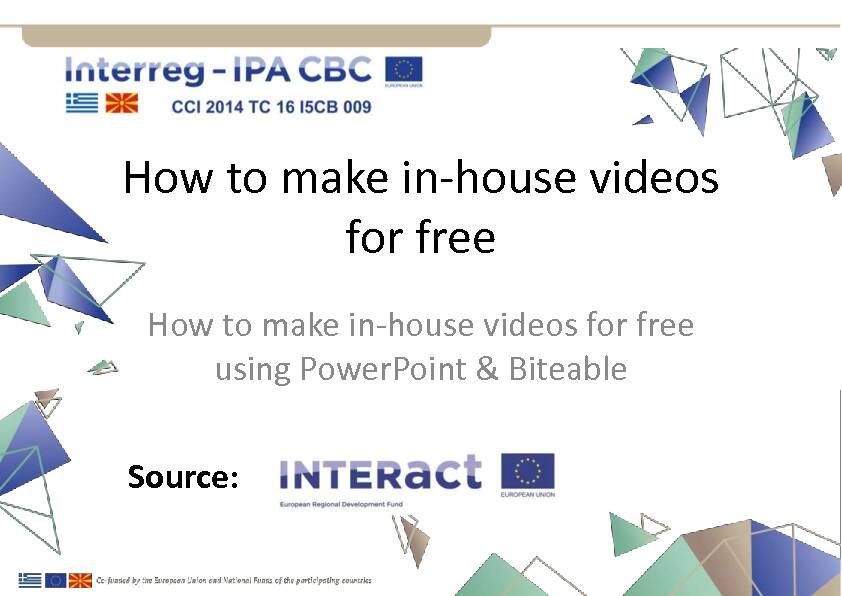 [PDF] How to make in-house videos for free