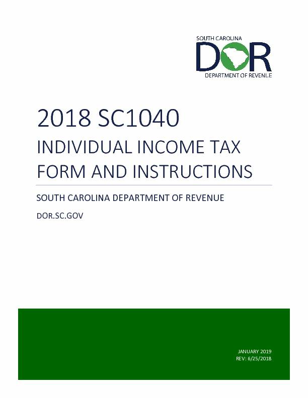 [PDF] 2018 SC1040 - SC Department of Revenue - SCGOV