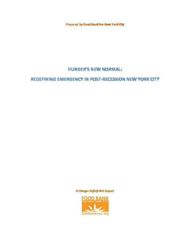 [PDF] HUNGERS NEW NORMAL - Food Bank For New York City