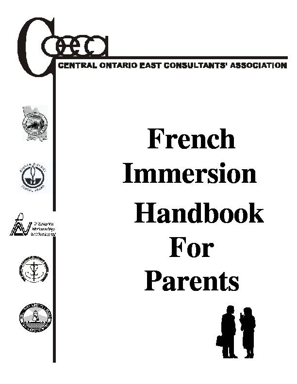 [PDF] French Immersion Handbook For Parents - Ecole Mount Prevost