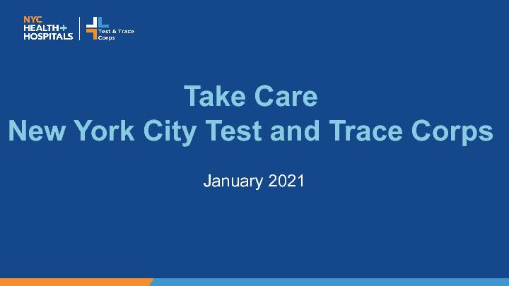 Take Care New York City Test and Trace Corps