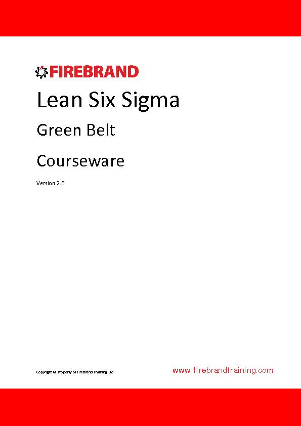 Lean Six Sigma Green Belt Courseware
