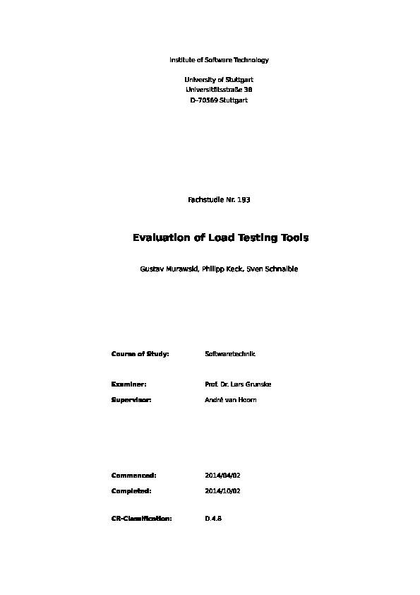 Evaluation of load testing tools