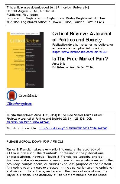 [PDF] IS THE FREE MARKET FAIR? - Princeton University
