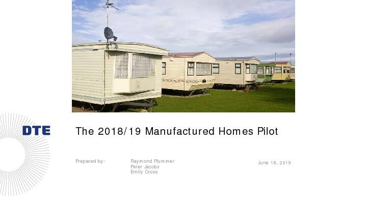 [PDF] The 2018/19 Manufactured Homes Pilot