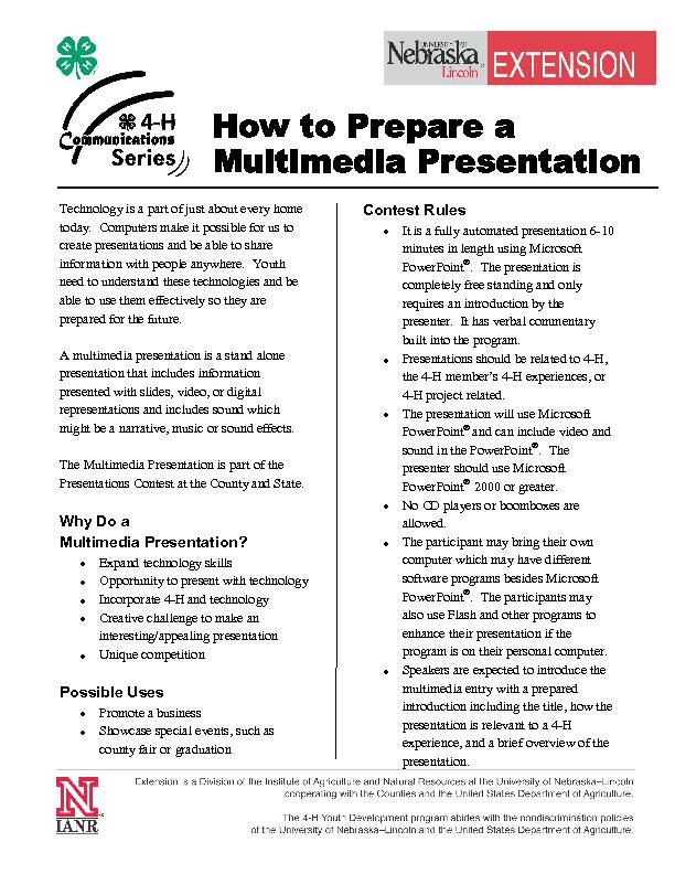 [PDF] How to Prepare a Multimedia Presentation - Nebraska 4-H