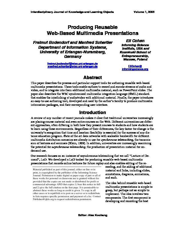 [PDF] Producing Reusable Web-Based Multimedia Presentations