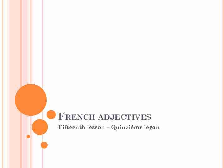 [PDF] French adjectives