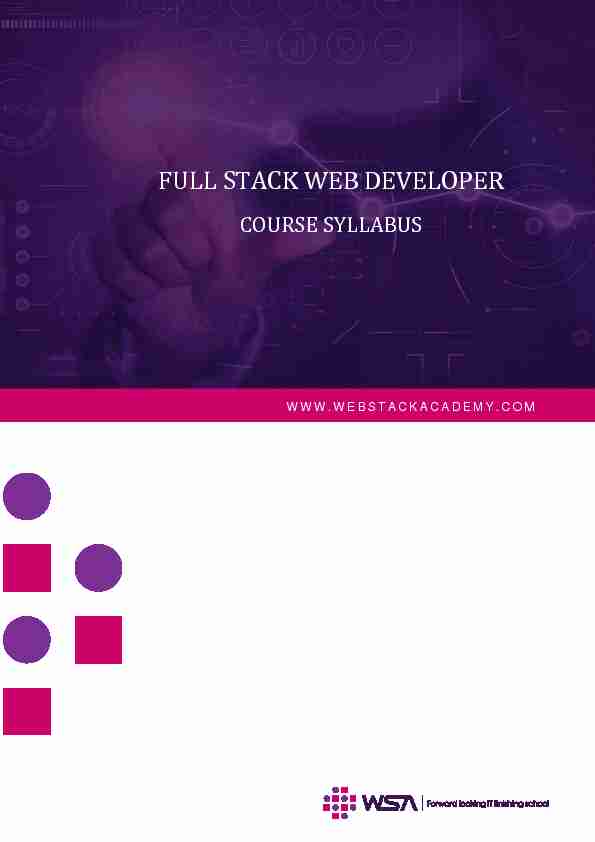 [PDF] FULL STACK WEB DEVELOPER - Webstack Academy (WSA)