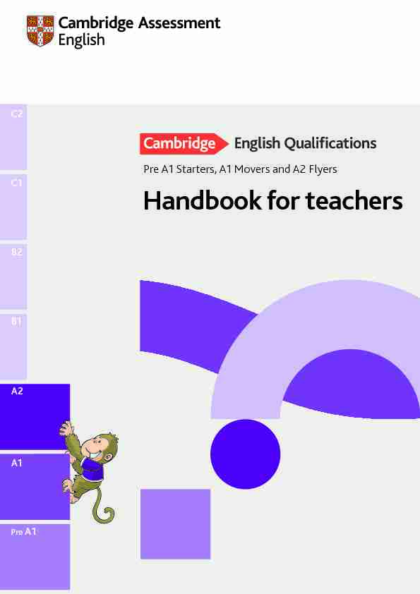 Pre A1 Starters A1 Movers and A2 Flyers - Handbook for teachers