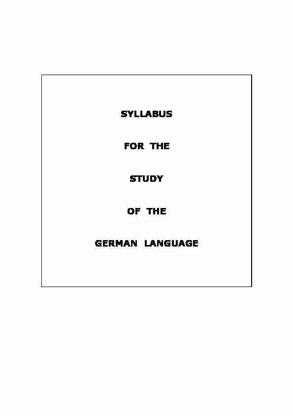 [PDF] syllabus for the study of the german language - curriculumgovmt
