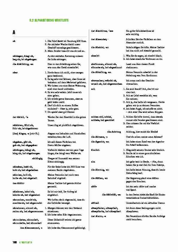 [PDF] 92 ALPHABETISCHE WORTLISTE - Goethe-Institut