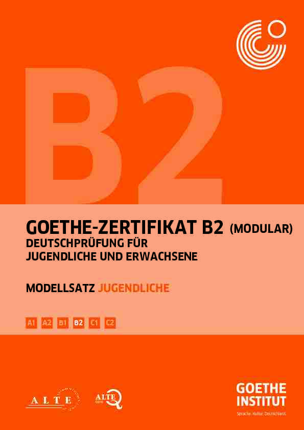 goethe-zertifikat b2 - modellsatz jugendliche