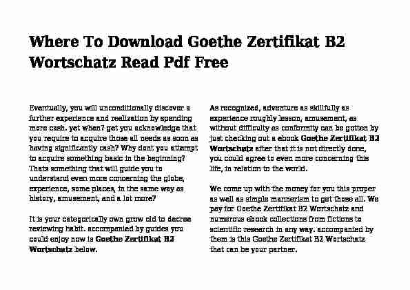 [PDF] Where To Download Goethe Zertifikat B2 Wortschatz Read Pdf Free