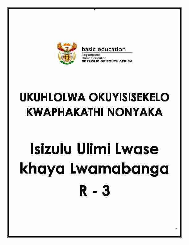 [PDF] Isizulu Ulimi Lwase khaya Lwamabanga R - 3 - Resources