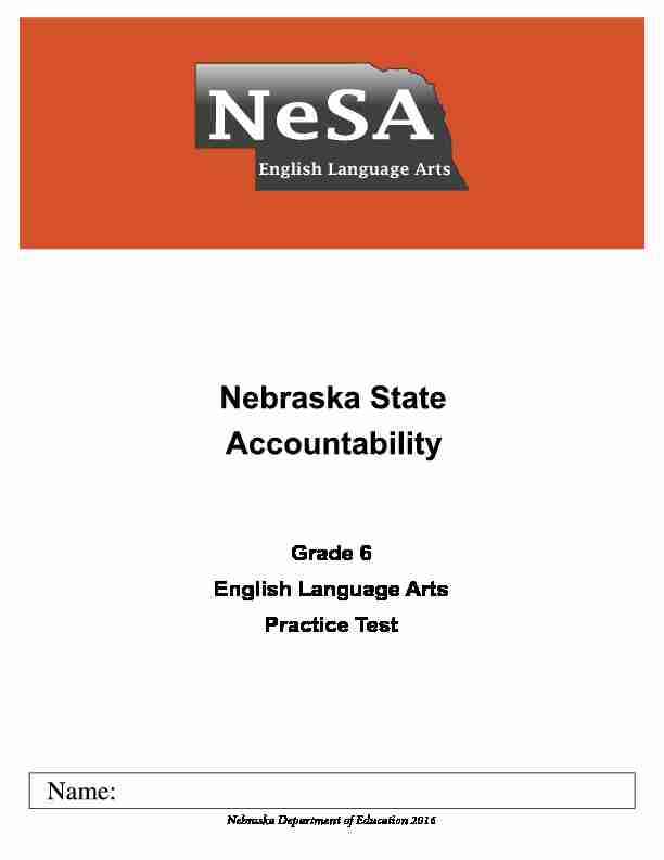 [PDF] Grade 6 English Language Arts Practice Test - Nebraska