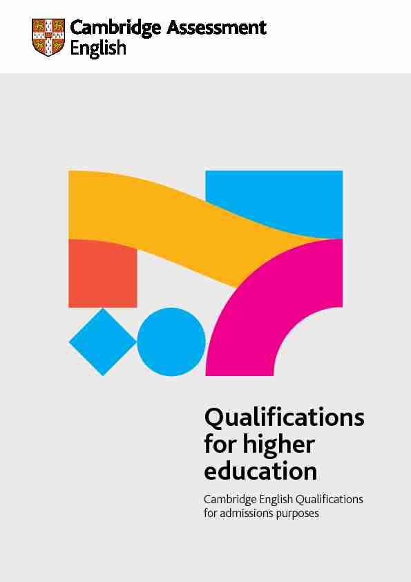 Qualifications for higher education