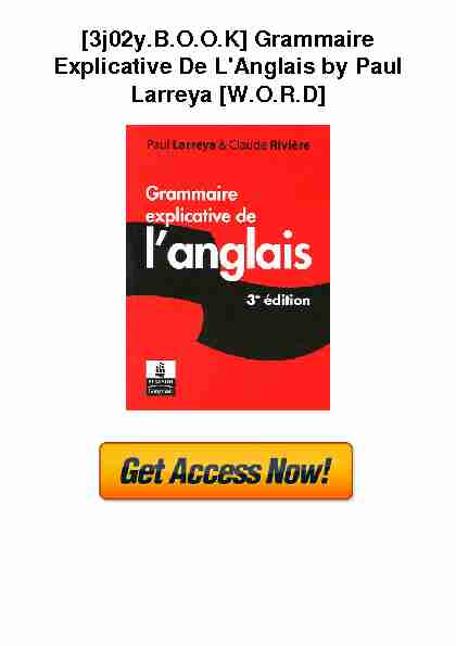 [PDF] [DOWNLOAD PDF] Grammaire Explicative De LAnglais