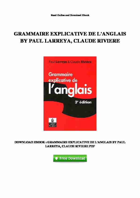 [PDF] Ebook Grammaire Explicative De LAnglais By  - WordPresscom