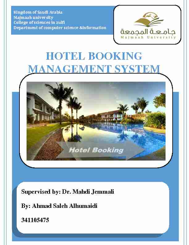 [PDF] Hotels Booking Management System
