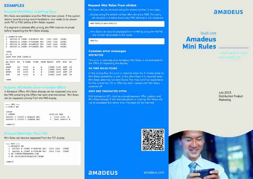 [PDF] Amadeus Mini Rules
