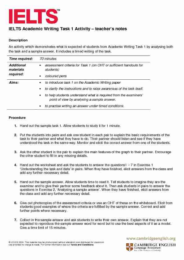 [PDF] IELTS Academic Writing Task 1 Activity - Classroom Activity